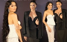 Kim Duyên diện 'all black' vẫn chiếm trọn spotlight thảm đỏ show thời trang của Thảo Nhi Lê