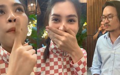 Tiểu Vy săm soi quà sinh nhật, còn xin mang về khiến đạo diễn Hoàng Nhật Nam lắc đầu ngao ngán