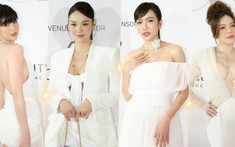 Thảm đỏ show NTK Lê Thanh Hòa: Ngọc Trinh khoe lưng trần, 'mẹ bầu' Minh Hằng đẹp bất chấp dù diện style kín đáo