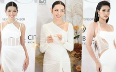 Thùy Tiên tái ngộ Thiên Ân, Quỳnh Châu rạng rỡ trên thảm đỏ 'Shadow Show' của NTK Lê Thanh Hòa