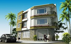 Giải pháp thiết kế nhà lô góc 3 tầng 50m2