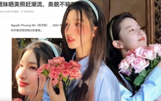 Loạt ảnh Phương Nhi ôm hoa bắt trend Lưu Diệc Phi 'lọt mắt xanh' truyền thông Hoa ngữ