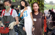 Sau Thùy Tiên, đến lượt Ngọc Châu ghi điểm khi lội kênh nhặt rác nhiều giờ liền dưới trời nắng nóng