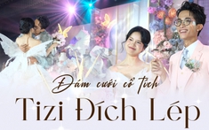 Đám cưới cổ tích của Tizi - Đích Lép: Trang trí lộng lẫy, đôi bạn trẻ hôn nhau nồng cháy trên lễ đường