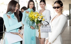 Hoa hậu Hoàn vũ Thái Lan 2020 diện áo dài đọ sắc cùng Lê Âu Ngân Anh khi trở lại Việt Nam