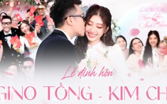 Ăn hỏi Ginô Tống - Kim Chi:  Hai gia đình phấn khích hô lô tô, phù dâu khóc thét vì thử thách ăn đuông dừa