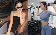 Karen Nguyễn được ông xã tậu hẳn phòng gym nhà để tập luyện, nhanh chóng lấy lại vóc dáng sau sinh