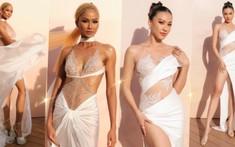 'Chị em hoàn vũ' H'Hen Niê - Kim Duyên quyến rũ hết nấc trên thảm đỏ 'Rhythm Resort 2023' của NTK Đỗ Long