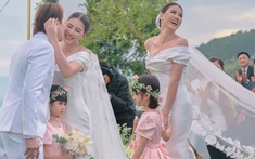 Trang Trần và ông xã Việt kiều tổ chức hôn lễ thơ mộng, bất ngờ trước danh tính của người bắt hoa cưới