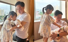 Đàm Thu Trang hạ sinh con thứ hai, cảm xúc của bé Suchin khiến fans “cưng xỉu”