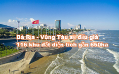 Bà Rịa - Vũng Tàu sẽ đấu giá 116 khu đất với diện tích gần 650ha