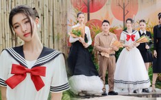 'Nàng thơ' Phương Nhi hóa nữ sinh, Bảo Ngọc diễn vedette trong BST 'Mùa thu hồng' của Hà Thanh Việt