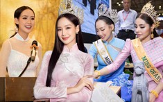 Hoa hậu Bảo Ngọc diện áo dài, tự hào giới thiệu văn hóa Việt Nam tại Hội chợ Du lịch Quốc tế