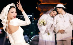 Lương Thùy Linh diện yếm kết hợp đầm công chúa được may từ 1000m vải của NTK Nguyễn Minh Công
