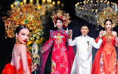 Ngọc Quyên tái xuất sàn diễn, sải bước cùng á hậu Trúc Diễm trong BST áo dài của NTK Ngô Nhật Huy
