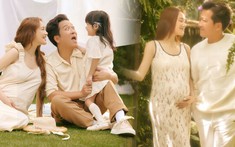 Nhã Phương nhuận sắc ở tháng cuối thai kỳ, Destiny hiếm hoi xuất hiện bên bố mẹ trong bộ ảnh kỉ niệm