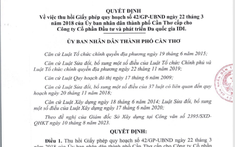 Thu hồi giấy phép quy hoạch khu đô thị gần 2.500 tỉ của Tập đoàn Sao Mai ở Cần Thơ