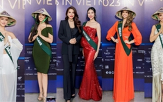 Trưởng BTC - Trương Ngọc Ánh trao sash, tặng nón lá Việt Nam cho 90 'chị đẹp' Miss Earth 2023