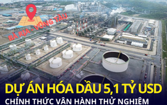 Dự án hóa dầu hơn 5 tỷ USD tại Bà Rịa - Vũng Tàu chính thức vận hành thử nghiệm