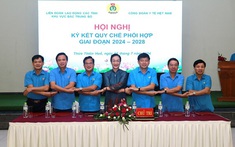 Công đoàn Y tế Việt Nam ký quy chế phối hợp hoạt động giai đoạn 2024-2028 với 6 Liên đoàn Lao động tỉnh khu vực Bắc Trung Bộ