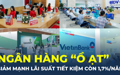 Ngân hàng ồ ạt giảm mạnh lãi suất tiết kiệm xuống còn 1,7%/năm