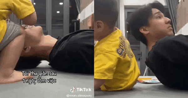 Đang tận hưởng giây phút nghỉ ngơi chữa lành thì ông bố trẻ bị 1 cú "trời giáng" không biết từ đâu đáp thẳng vào mặt!