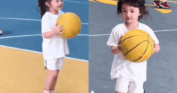 Cô bé Winnie nhà Đông Nhi có nụ cười tỏa nắng trên sân bóng rổ, mới 5 tuổi nhưng kĩ thuật đập bóng không phải dạng vừa