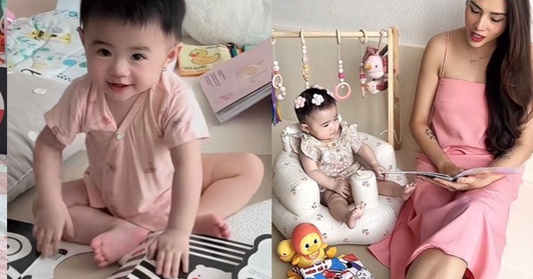 Bé Nubi nhà Võ Hoàng Yến thích xem sách từ lúc mới sinh, hội bỉm sữa nhìn phát là nhận ra ngay bộ "sách quốc dân" này
