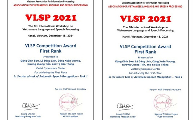 Viettel AI lại dẫn đầu tại giải thưởng về Xử lý tiếng nói VLSP 2021